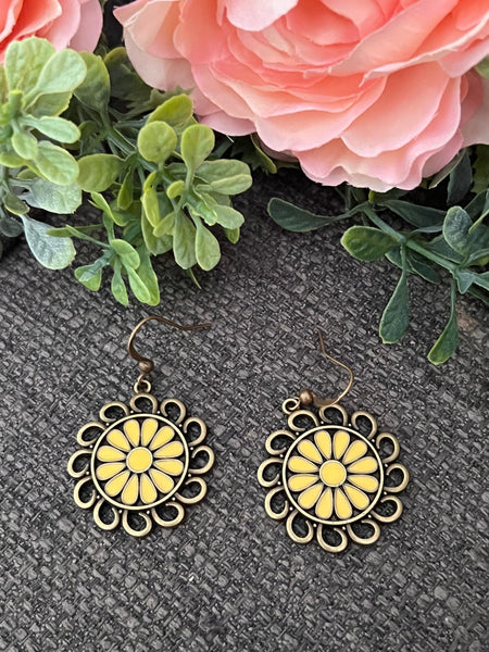 Boucles oreilles fleurs jaunes Comme un ange