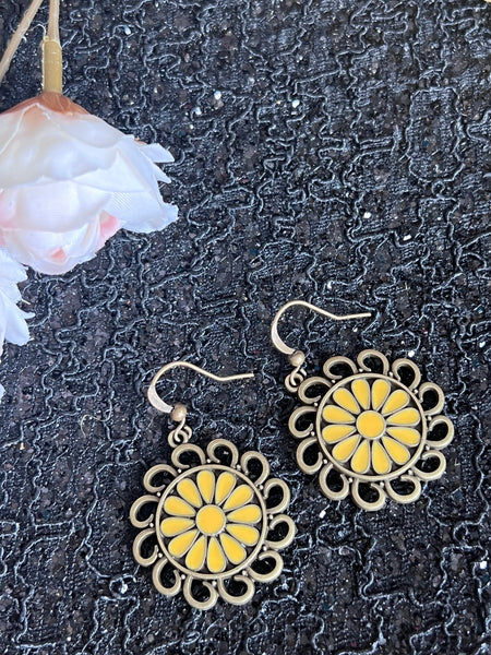 Boucles oreilles fleurs jaunes Comme un ange