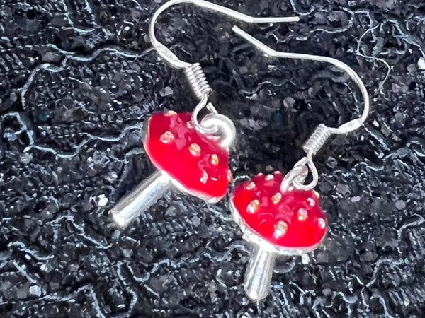 Boucles oreilles champignon rouge Comme un ange