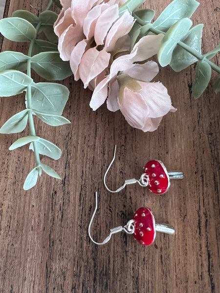 Boucles oreilles champignon rouge Comme un ange