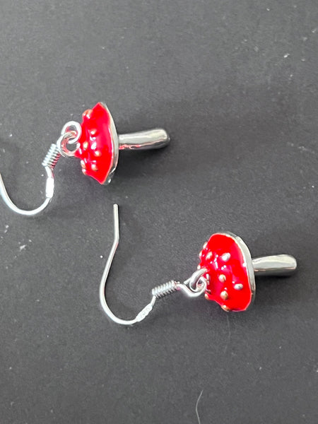 Boucles oreilles champignon rouge Comme un ange