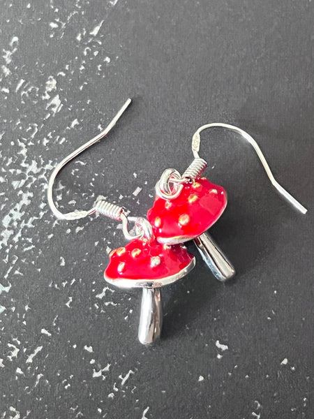 Boucles oreilles champignon rouge Comme un ange