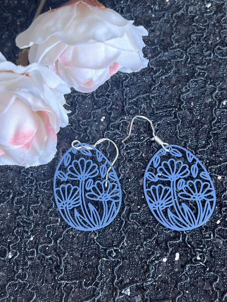 Boucles oreilles œuf de Pâques fleuris Comme un ange