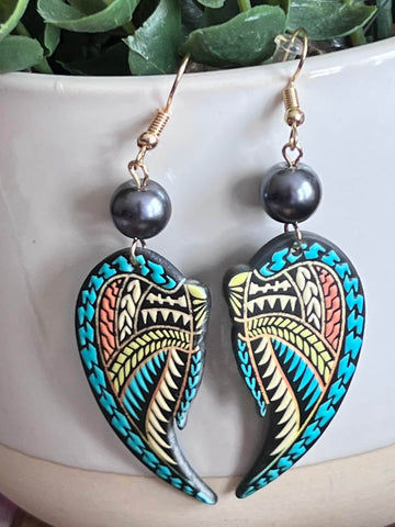 Bijoux boucles oreilles boho ailes anges