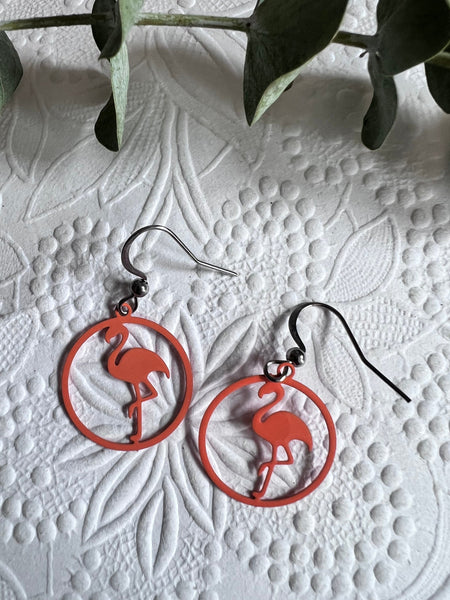 Boucles oreilles flamants roses Comme un ange
