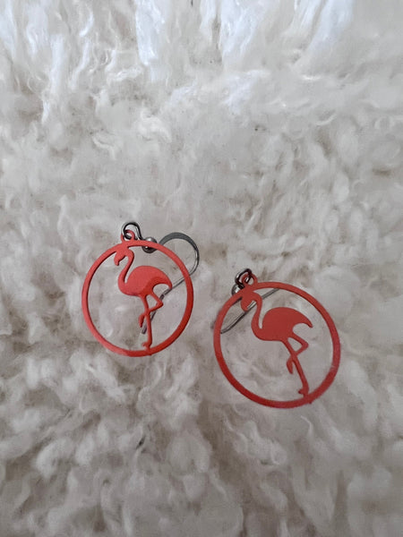 Boucles oreilles flamants roses Comme un ange