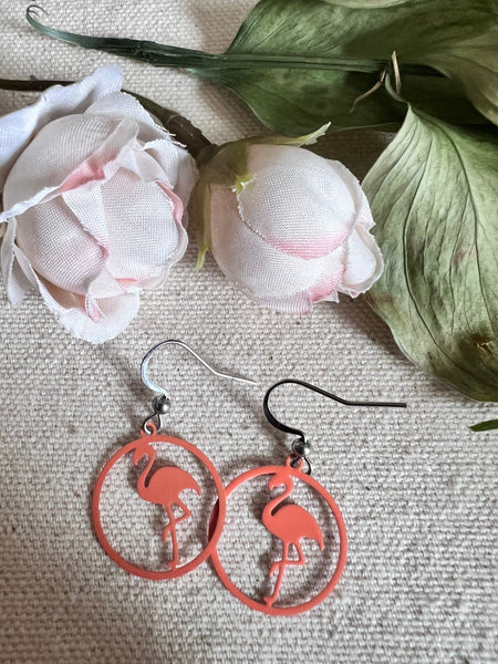 Boucles oreilles flamants roses Comme un ange