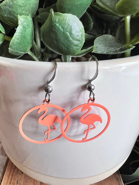 Boucles oreilles flamants roses Comme un ange