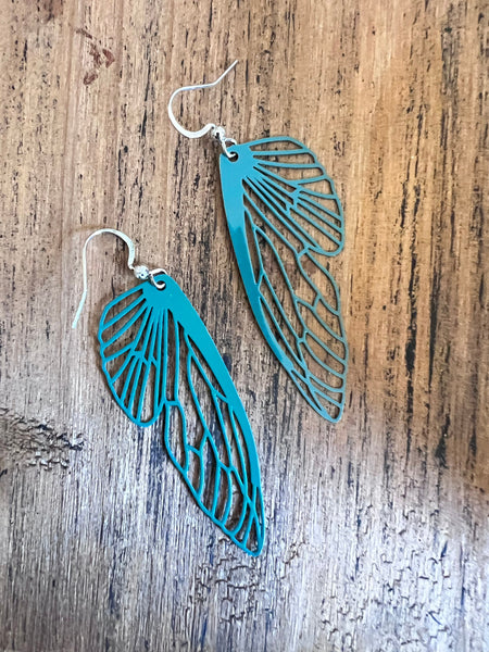 Bijoux magiques boucles d’oreilles ailes de fée ou ailes de papillon vert émeraude Comme un ange