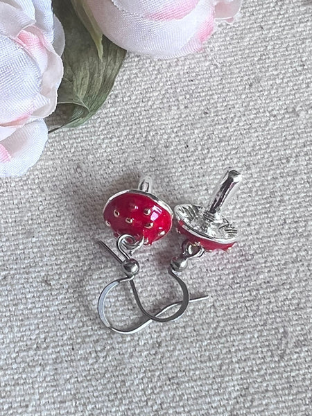 Boucles oreilles champignons rouges Comme un ange