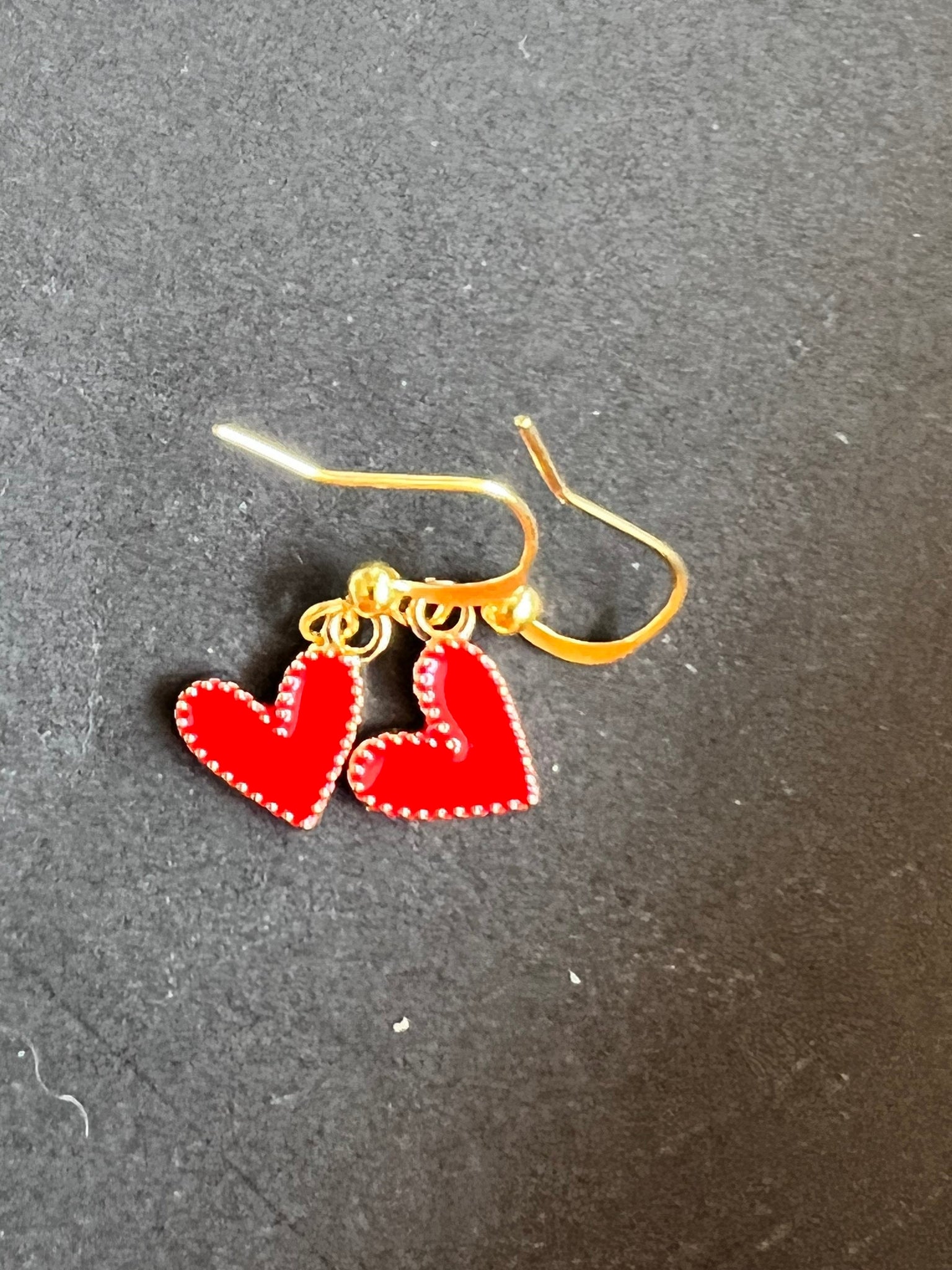 Boucles d’oreilles coeur rouge Comme un ange