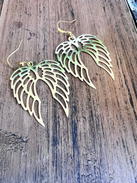 Boucles oreilles ailes anges ton or Comme un ange