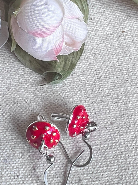 Boucles oreilles champignons rouges Comme un ange