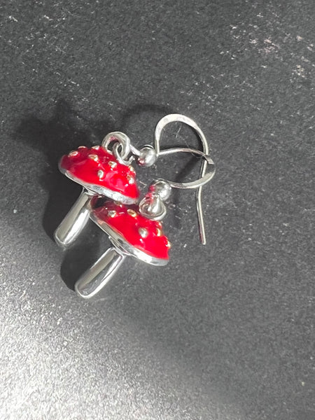 Boucles oreilles champignons rouges Comme un ange