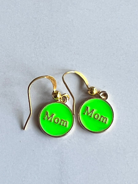 Boucles oreilles mom verte Comme un ange