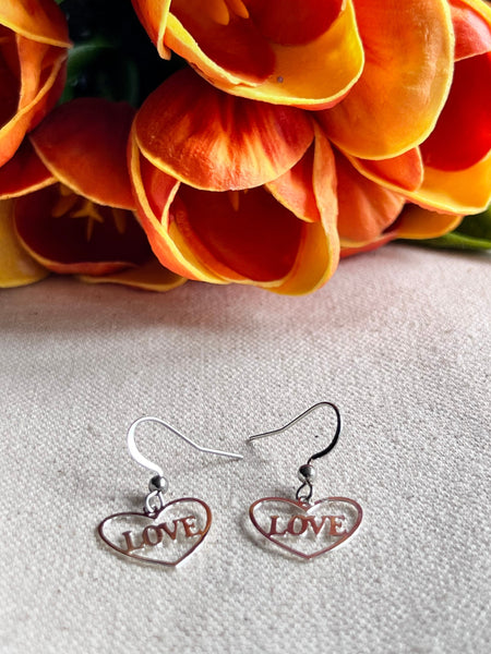Boucles oreilles coeurs love argent Comme un ange