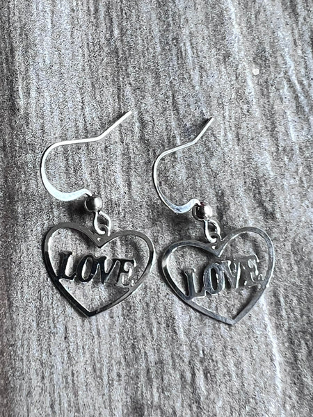 Boucles oreilles coeurs love argent Comme un ange