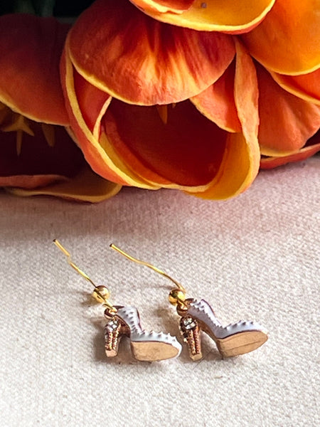 Boucles d’oreilles talons hauts blancs Comme un ange