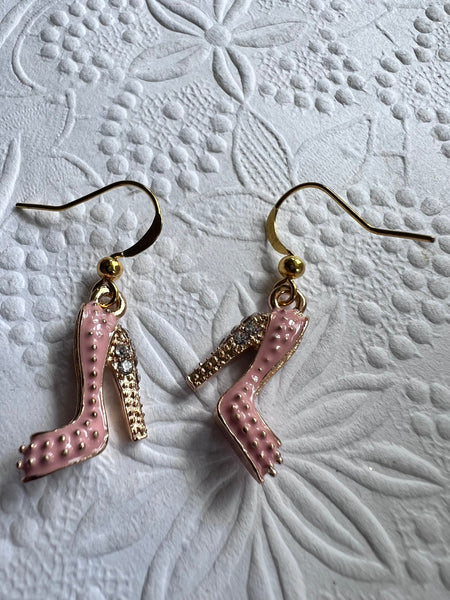 Boucles d’oreilles talons hauts roses Comme un ange