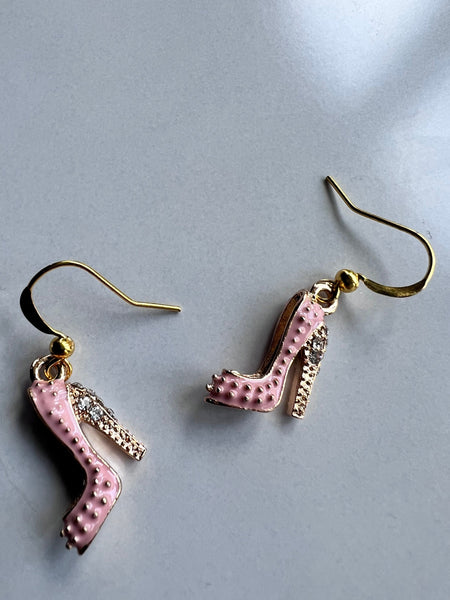 Boucles d’oreilles talons hauts roses Comme un ange