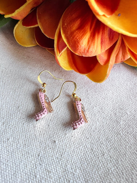 Boucles d’oreilles talons hauts roses Comme un ange