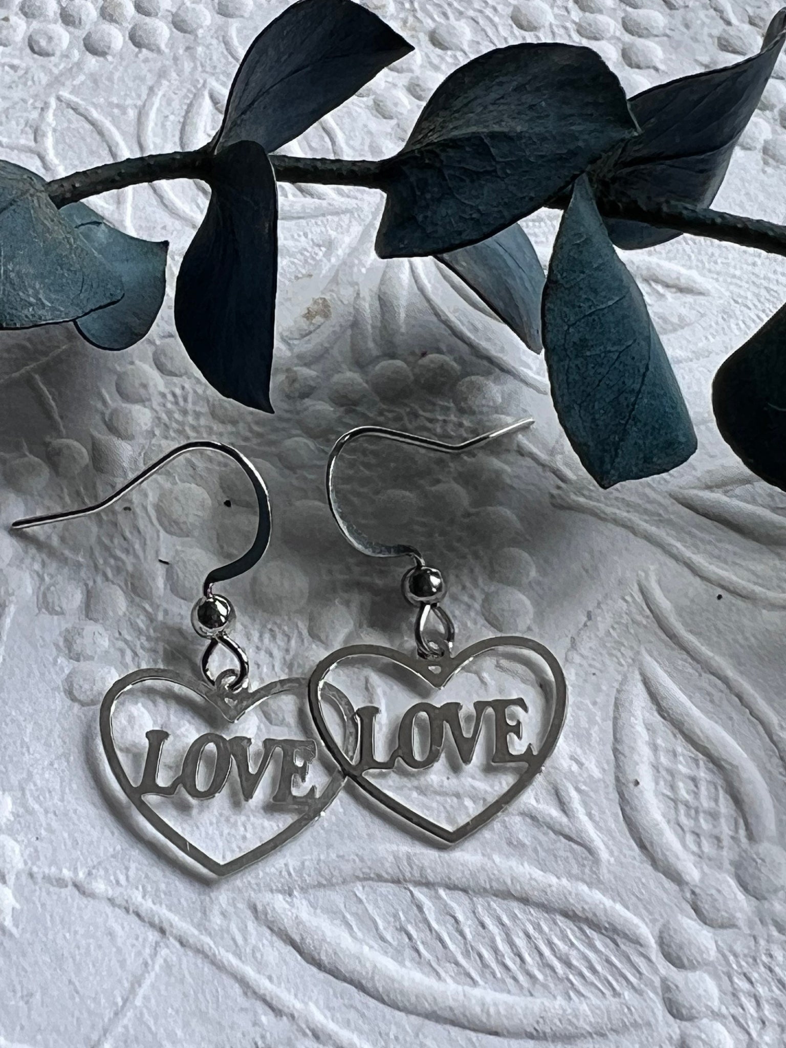 Boucles oreilles coeurs love argent Comme un ange