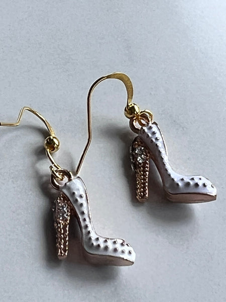 Boucles d’oreilles talons hauts blancs Comme un ange