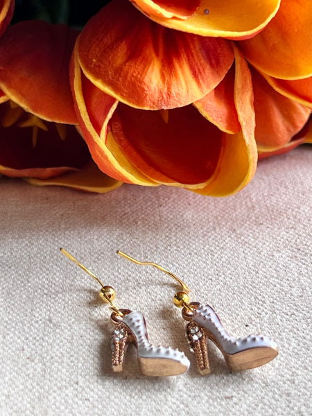 Boucles d’oreilles talons hauts blancs Comme un ange