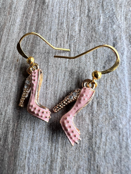 Boucles d’oreilles talons hauts roses Comme un ange