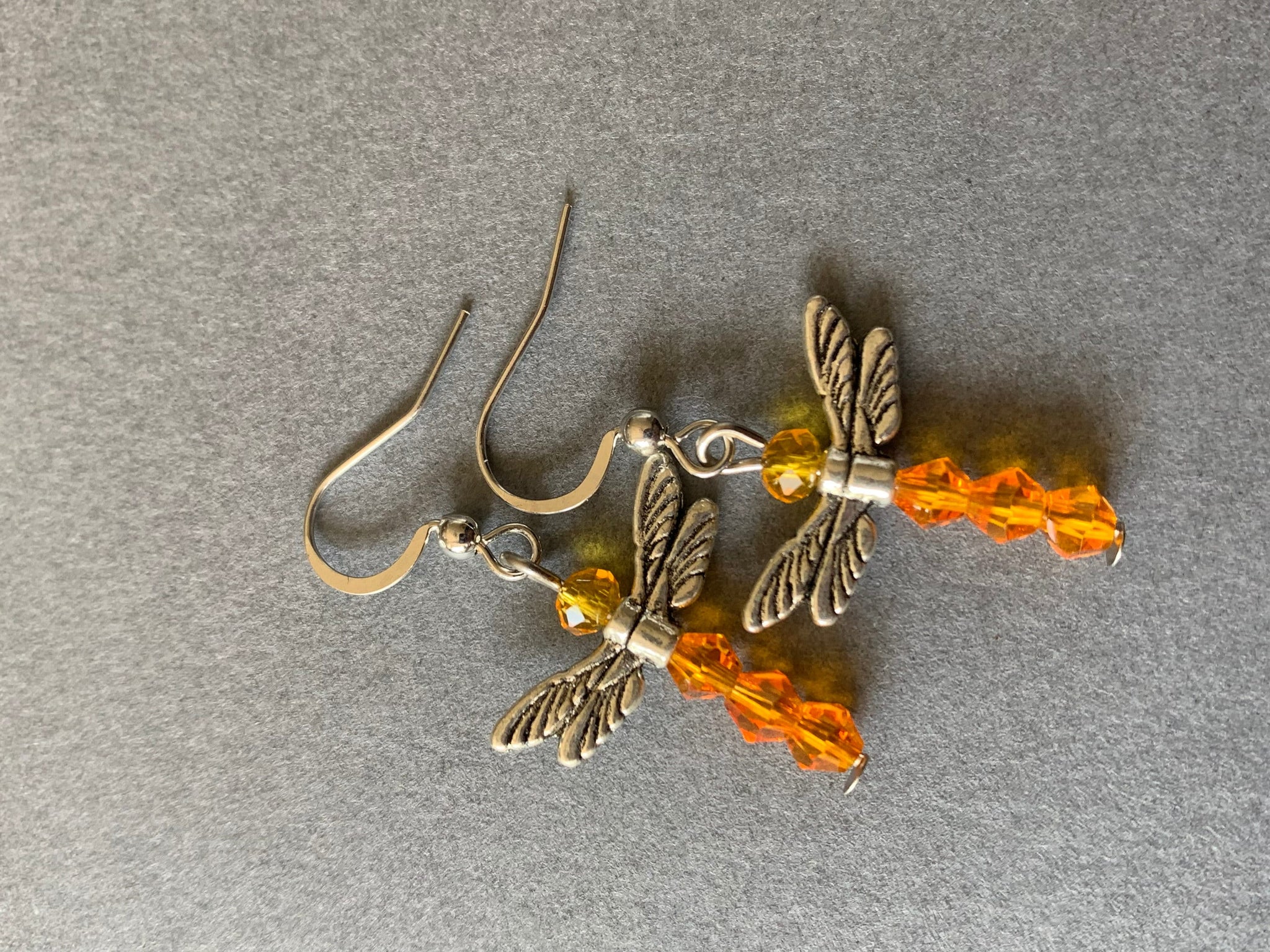 Boucles d’oreilles libellule jaune Comme un ange