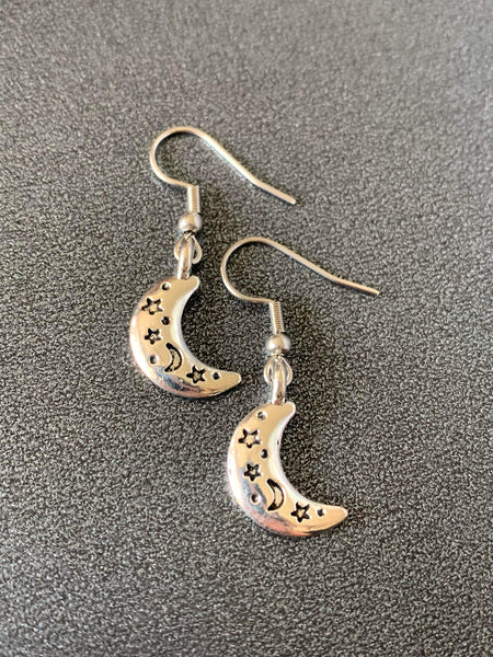Boucles oreilles lune étoile Comme un ange