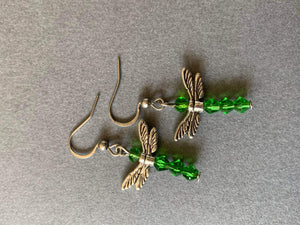 Boucles oreilles libellule verte