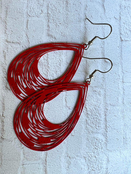 Boucles d’oreilles breloque goutte rouge Comme un ange