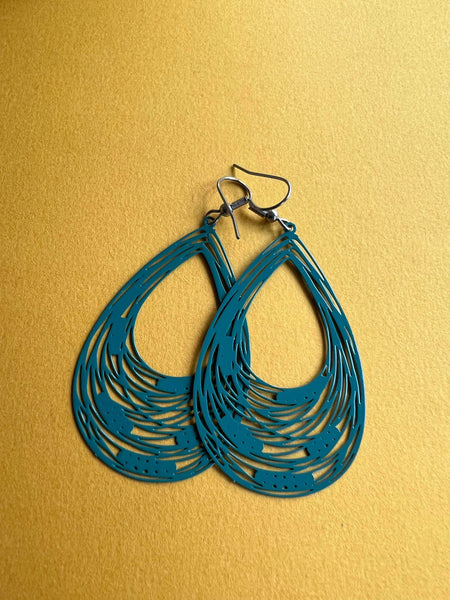 Boucles d’oreilles breloque goutte turquoise foncé Comme un ange