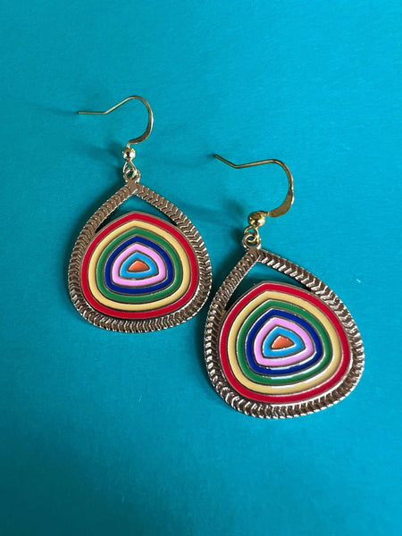 Boucles d’oreilles breloque arc-en-ciel circulaire Comme un ange