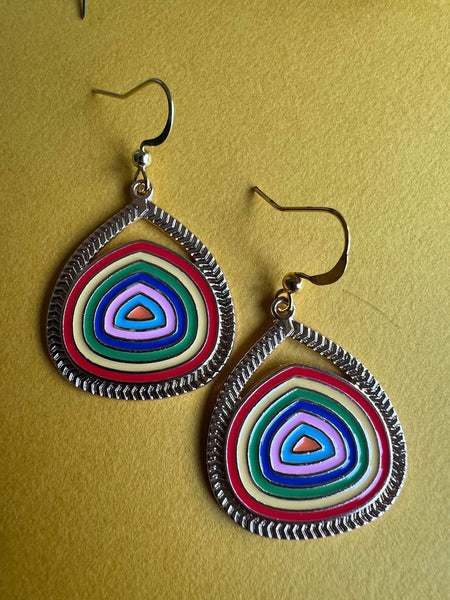Boucles d’oreilles breloque arc-en-ciel circulaire Comme un ange