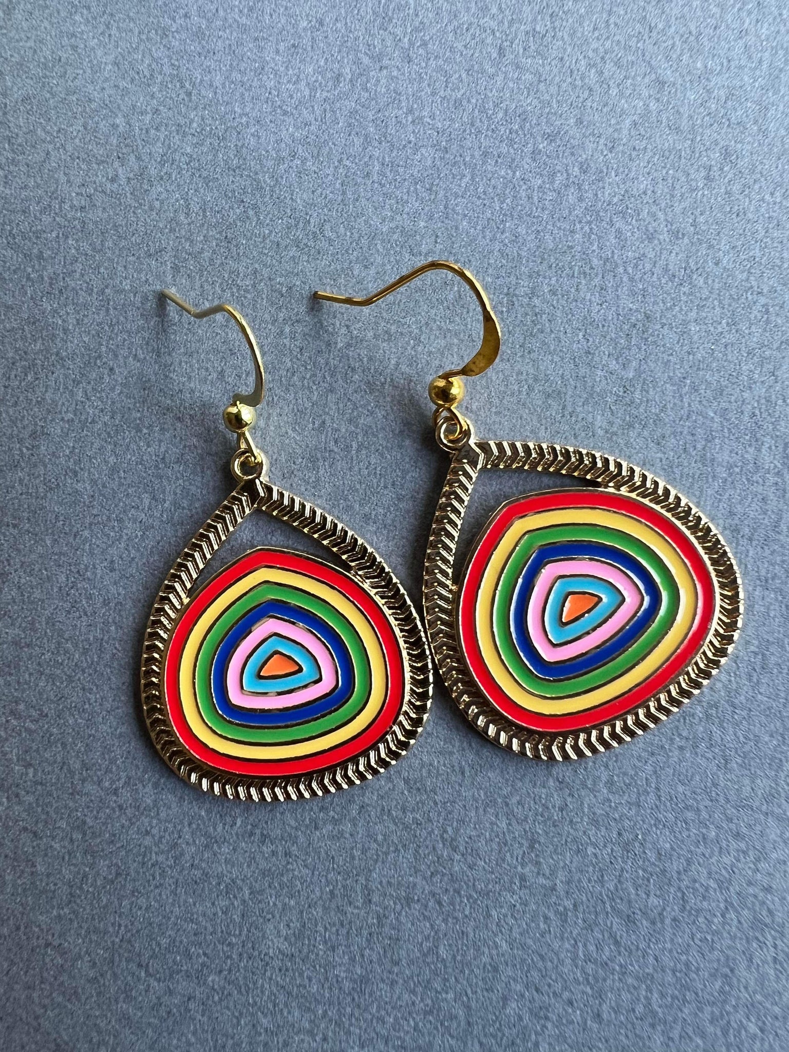 Boucles d’oreilles breloque arc-en-ciel circulaire Comme un ange