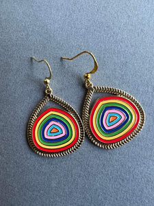 Boucles d’oreilles breloque arc-en-ciel circulaire Comme un ange