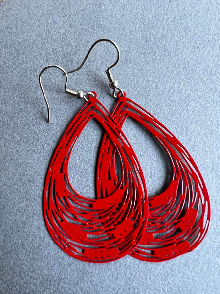 Boucles d’oreilles breloque goutte rouge Comme un ange