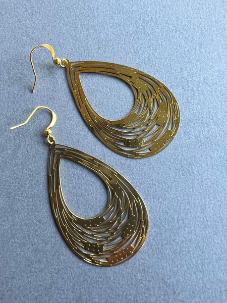 Boucles d’oreilles breloque goutte or Comme un ange