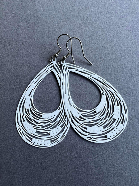 Boucles d’oreilles breloque goutte blanche Comme un ange