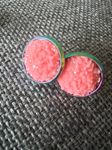 Cabochon pépite bonbon rose stud frozty pink Comme un ange