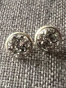 Cabochon style druzy  argent brillant Comme un ange