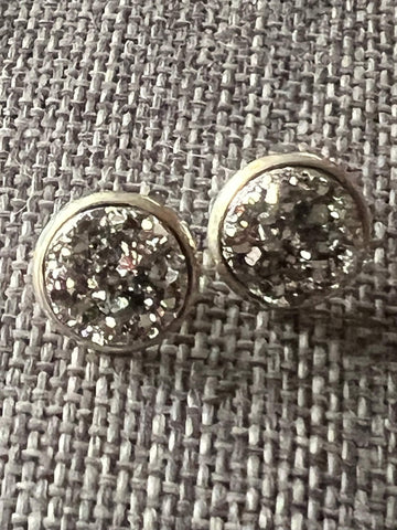 Cabochon style druzy  argent brillant Comme un ange